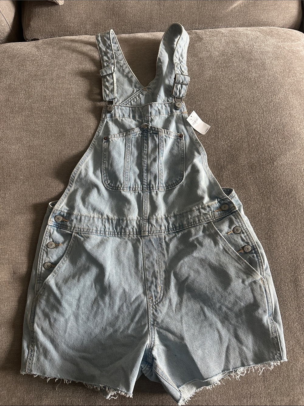 Old Navy Light Wash Denim Short Overalls
